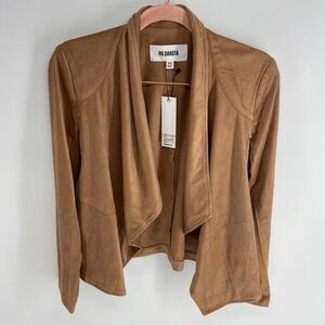 BB Dakota vegan suede brown open front waterfall jacket womens xs NWT